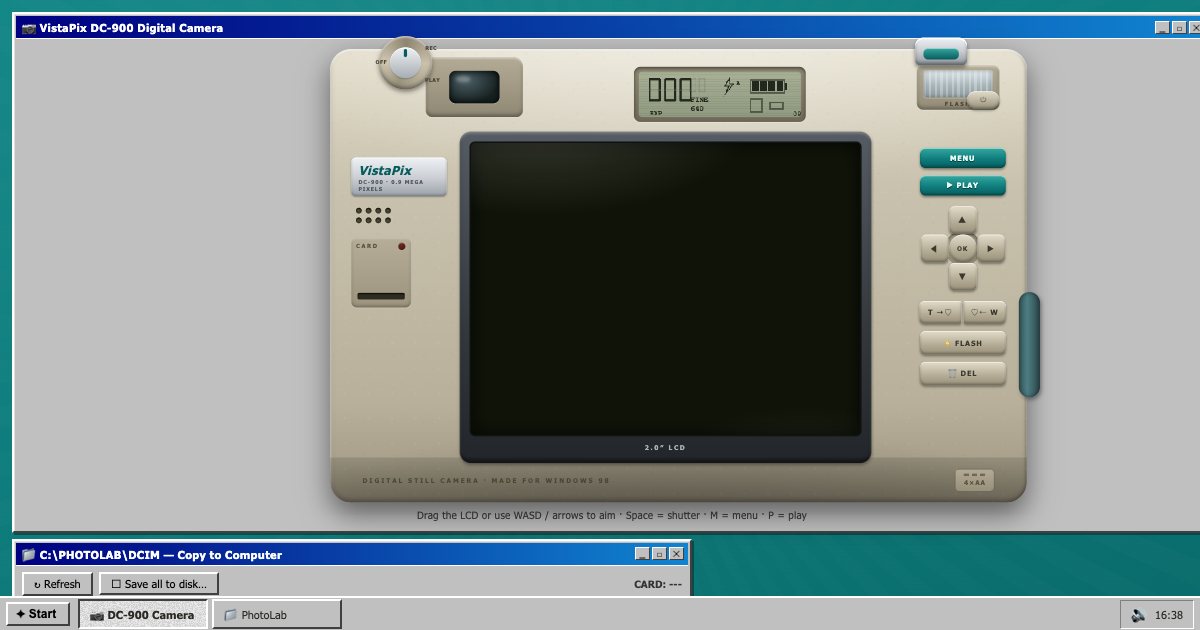 Screenshot of the 90s Camera Simulator demo