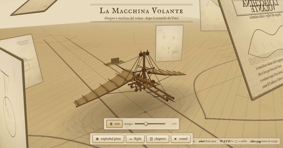 Screenshot of the Da Vinci Ornithopter demo