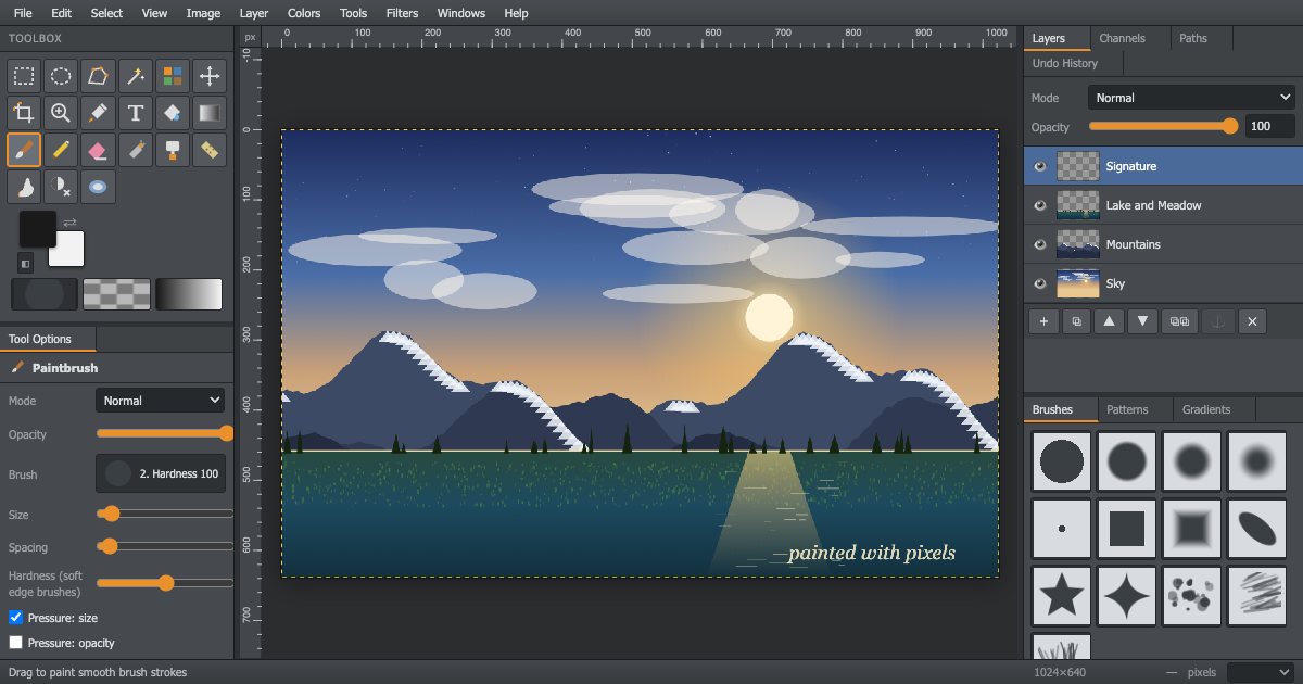 Screenshot of the Gimp demo