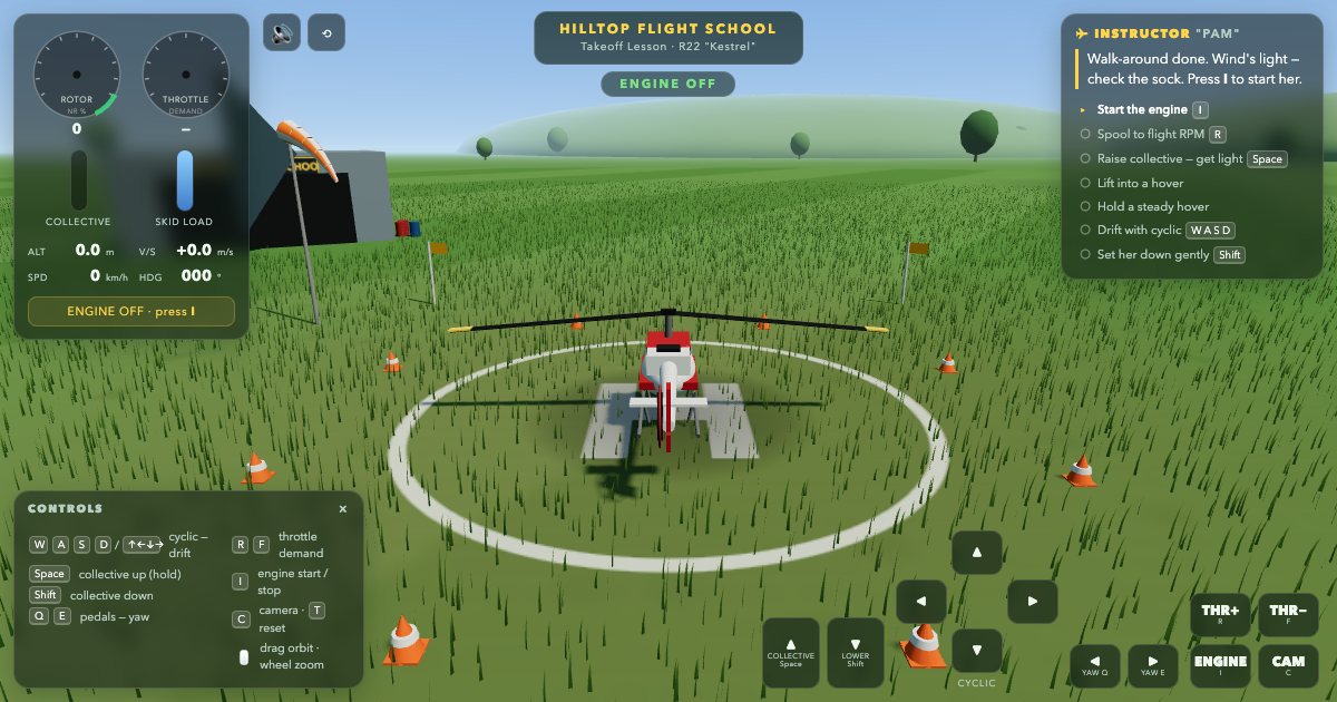 Screenshot of the Helicopter Sim demo