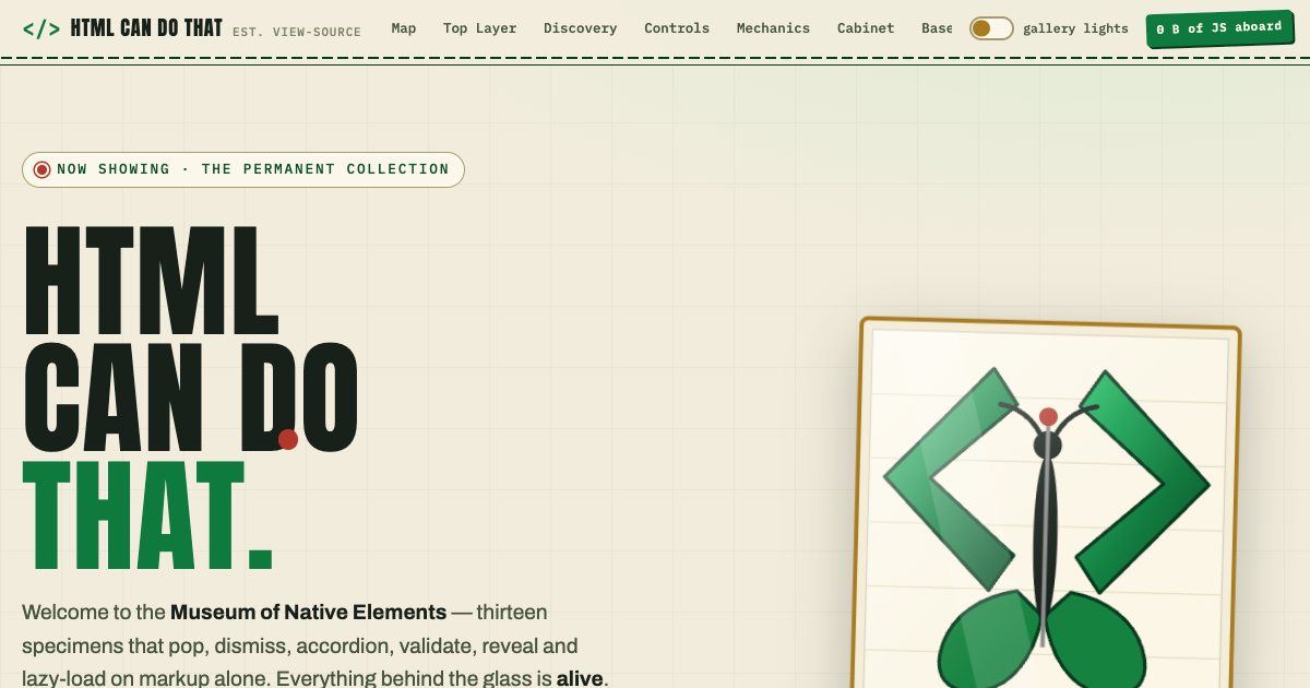 Screenshot of the HTML Can Do That demo