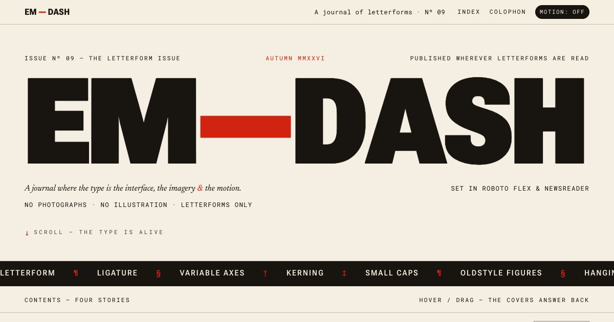 Screenshot of the Kinetic Typography Journal demo