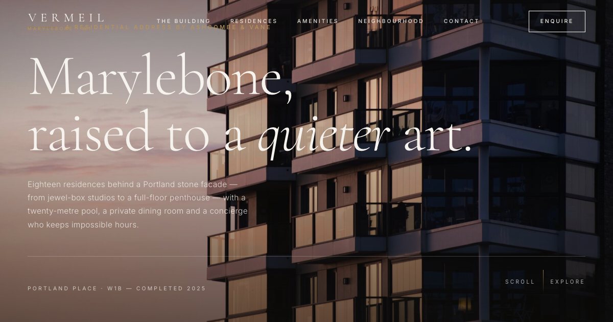 Screenshot of the Luxury Apartments demo