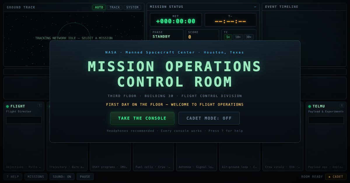 Screenshot of the Nasa Command Center demo