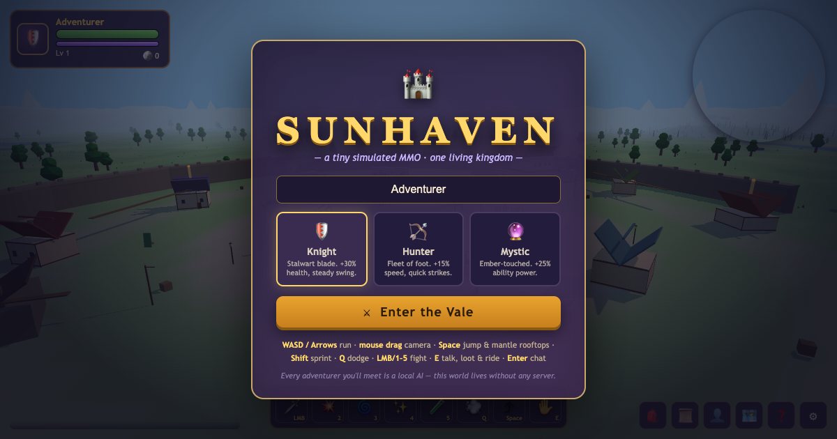 Screenshot of the Open World Mmorpg demo