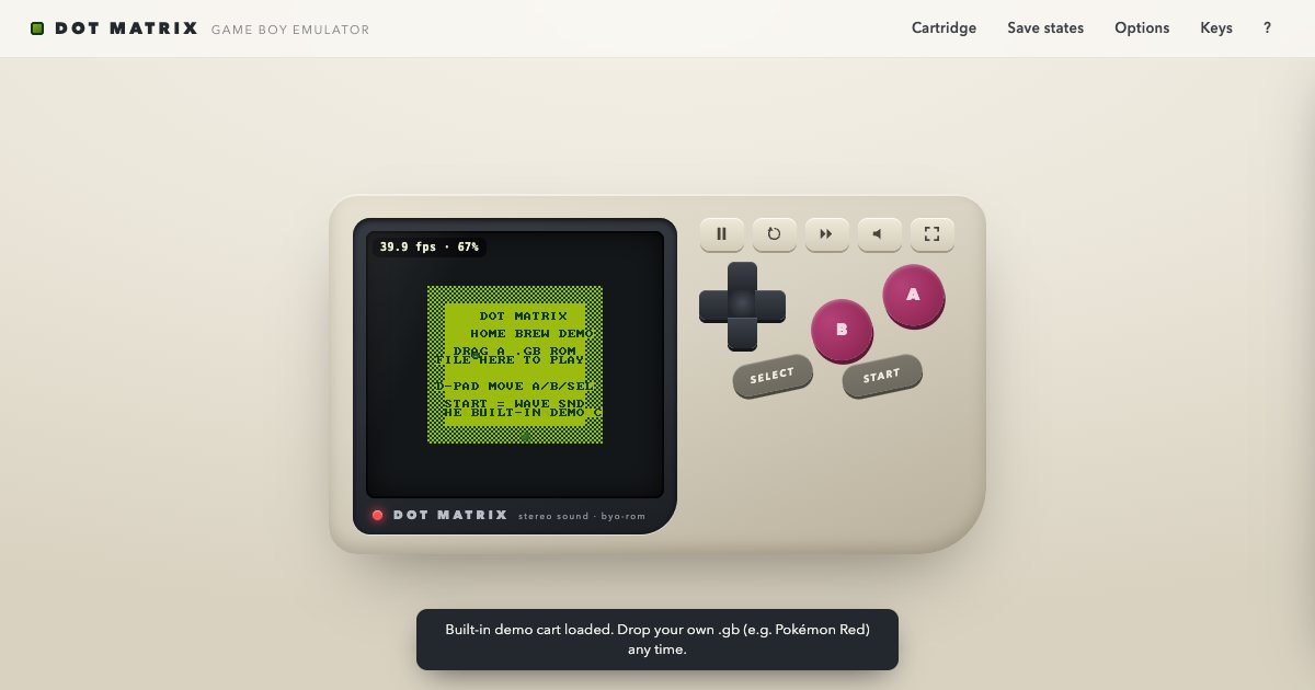 Screenshot of the Pokemon Red demo