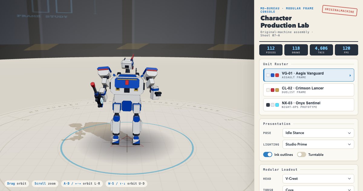 Screenshot of the Robot Creator demo