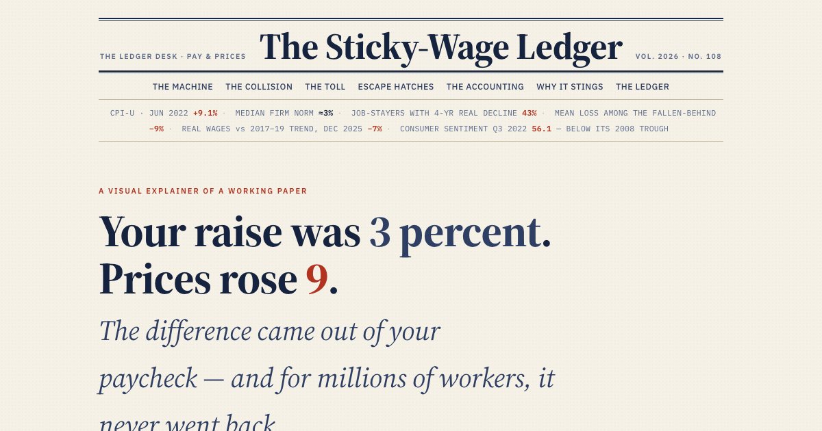 Screenshot of the Sticky Wages Report demo