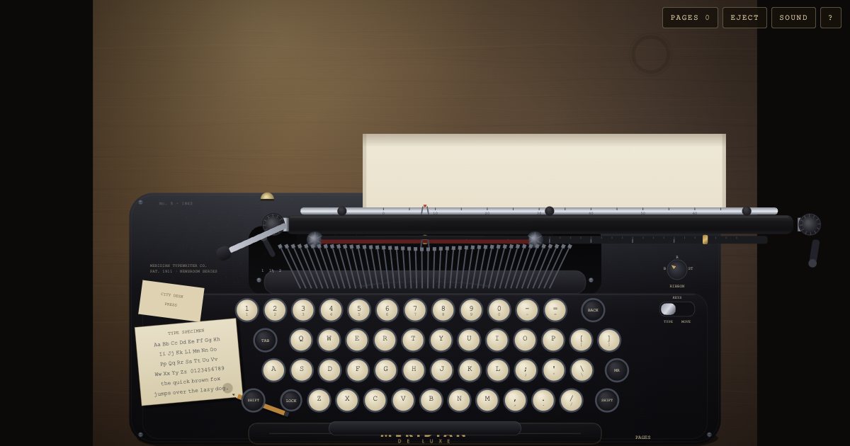 Screenshot of the Typewriter demo