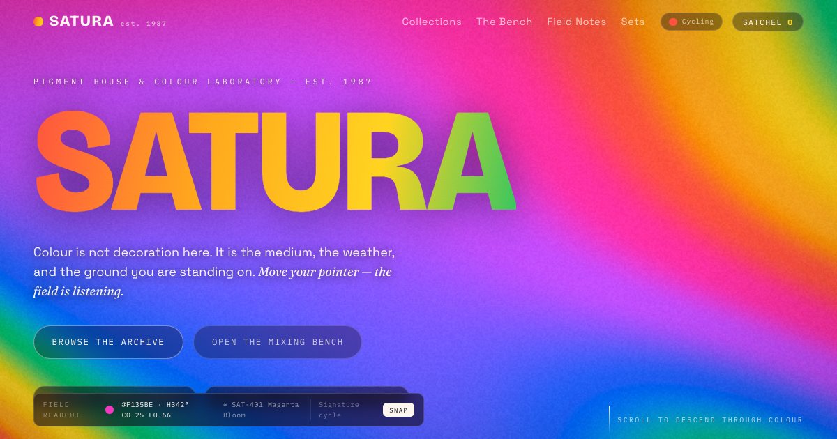 Screenshot of the Vibrant Chromatic Fields demo