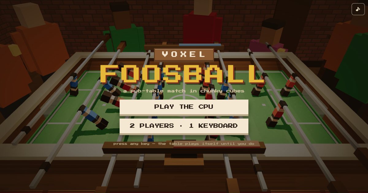 Screenshot of the Voxel Foosball demo