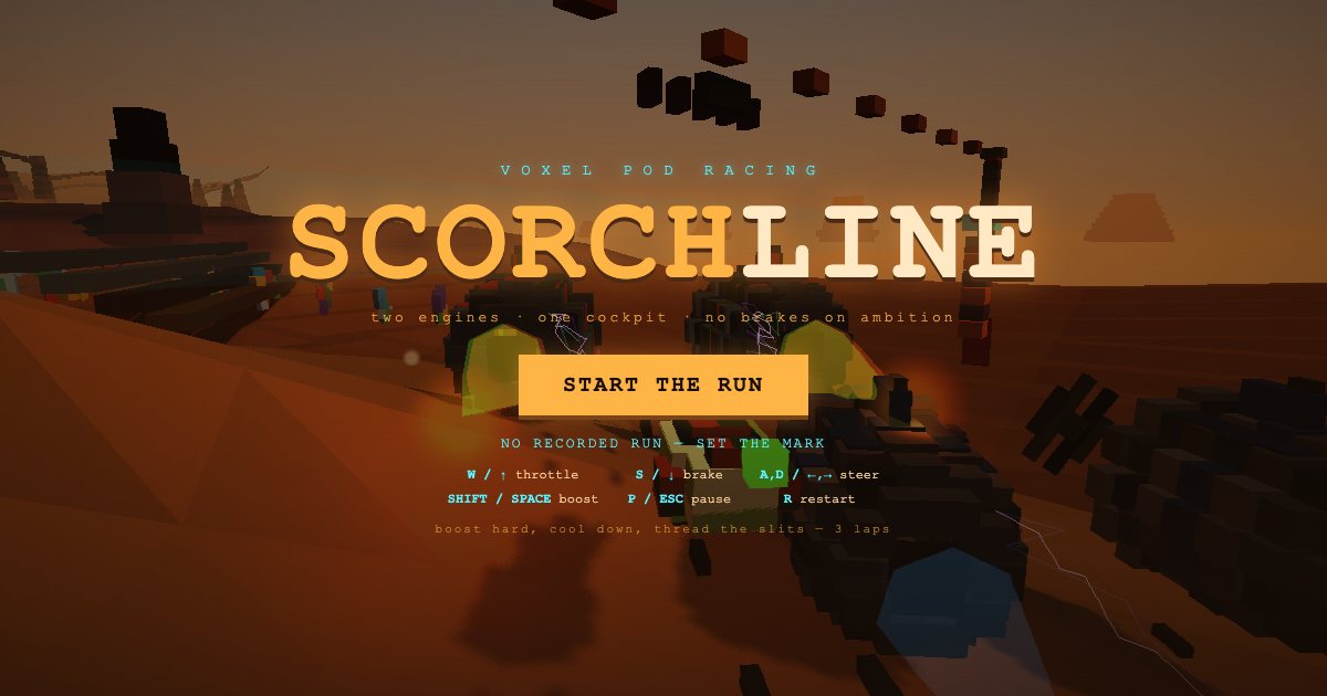 Screenshot of the Voxel Pod Racer demo
